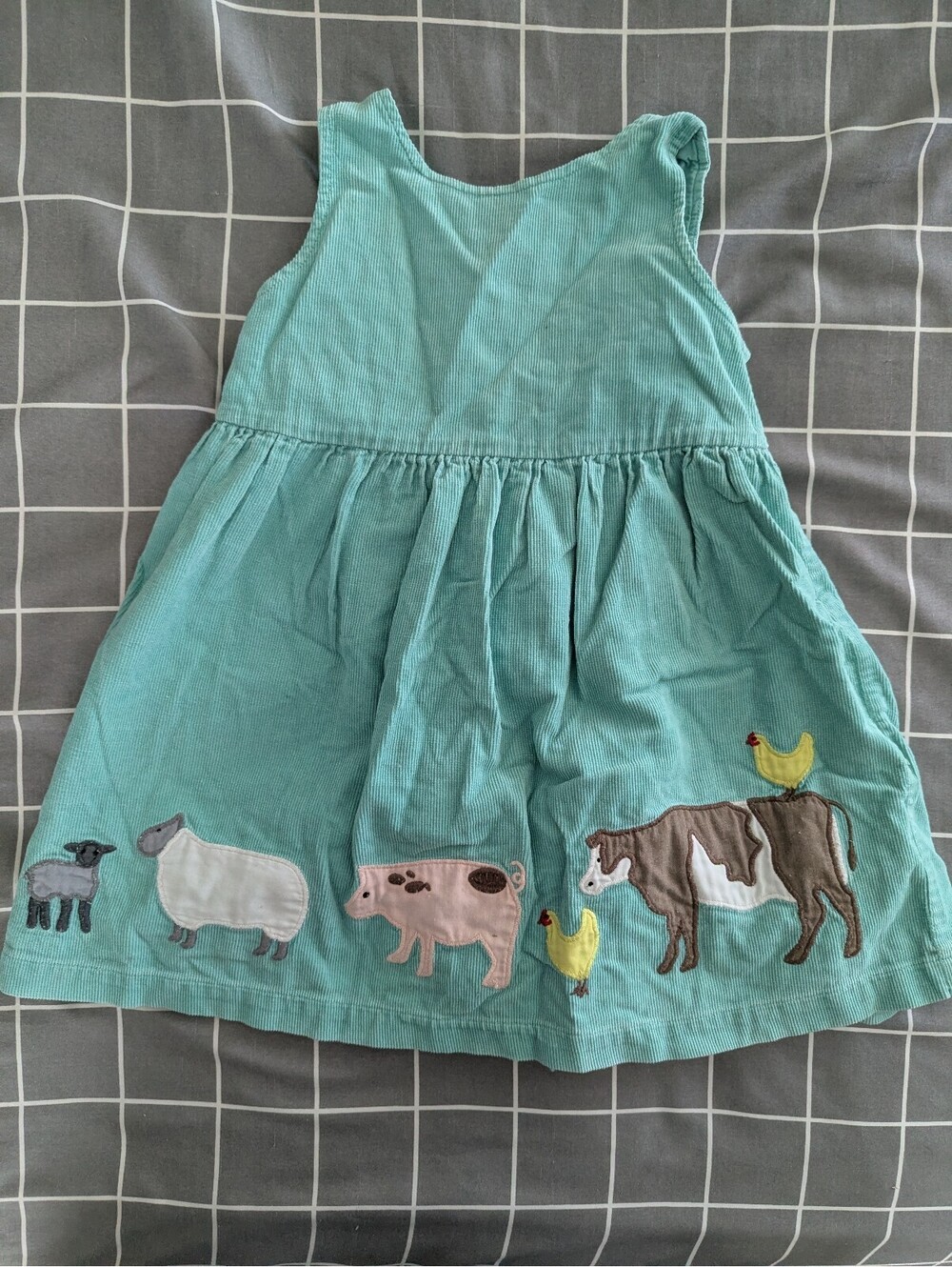 Boden farm animals pinnie dress